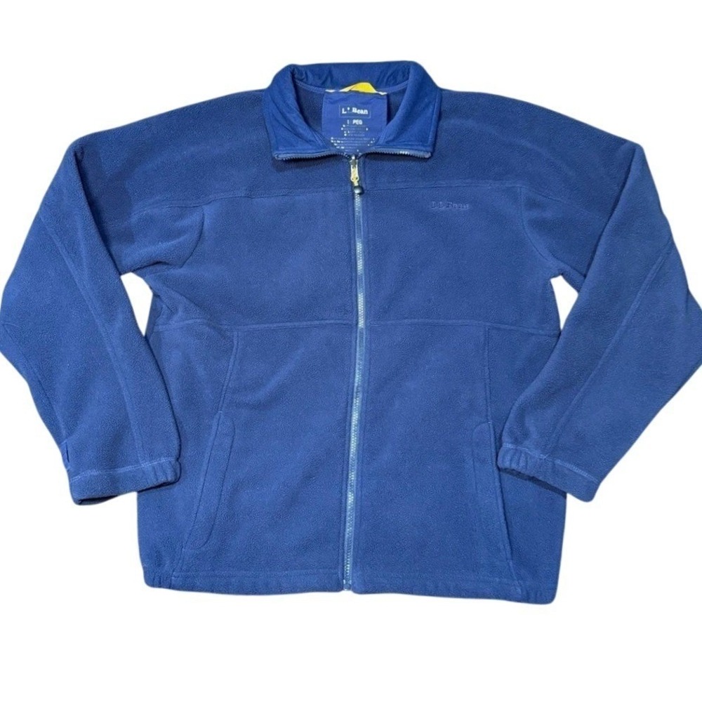 L.L. Bean Men's Navy Fleece Full Zip Jacket Size M Reg Medium
